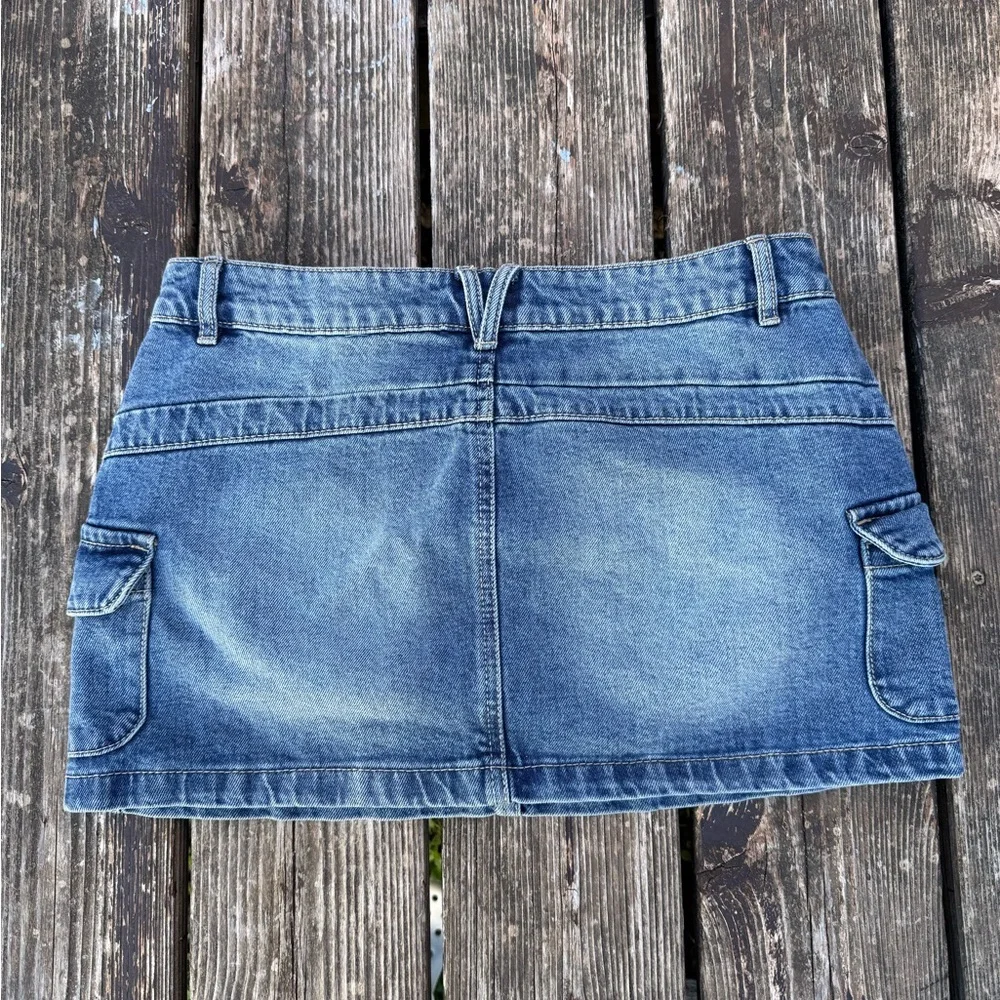 Garage Denim Blue Cargo Mini Skirt - Picture 2 of 2